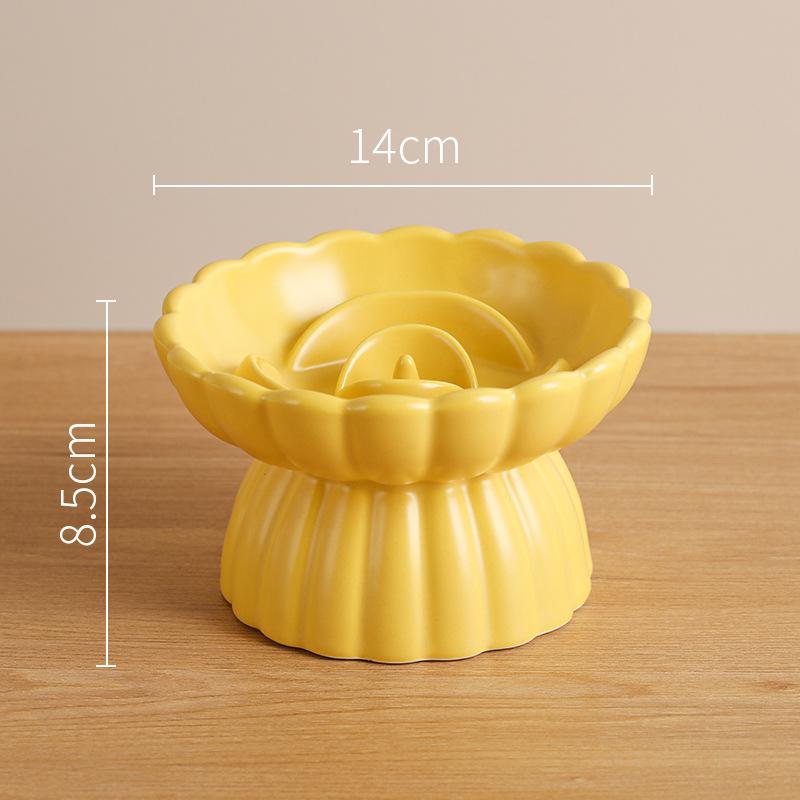 Flower Raised Ceramic Cat Bowl F14 – 4 Colours - Image 4