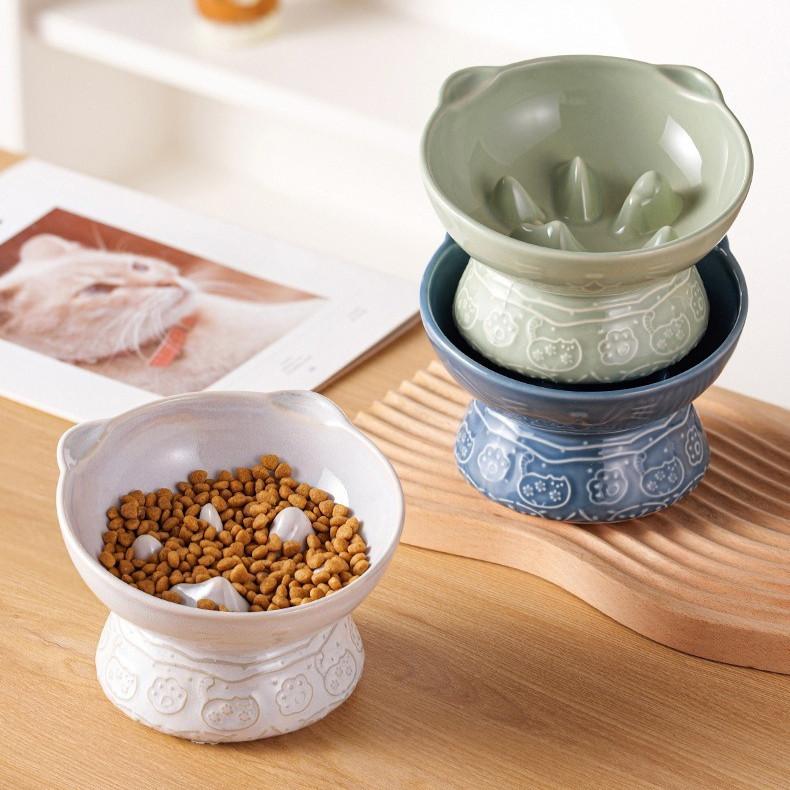 Stone Glaze Ceramic Cat Bowl – 4 Colours - Image 10