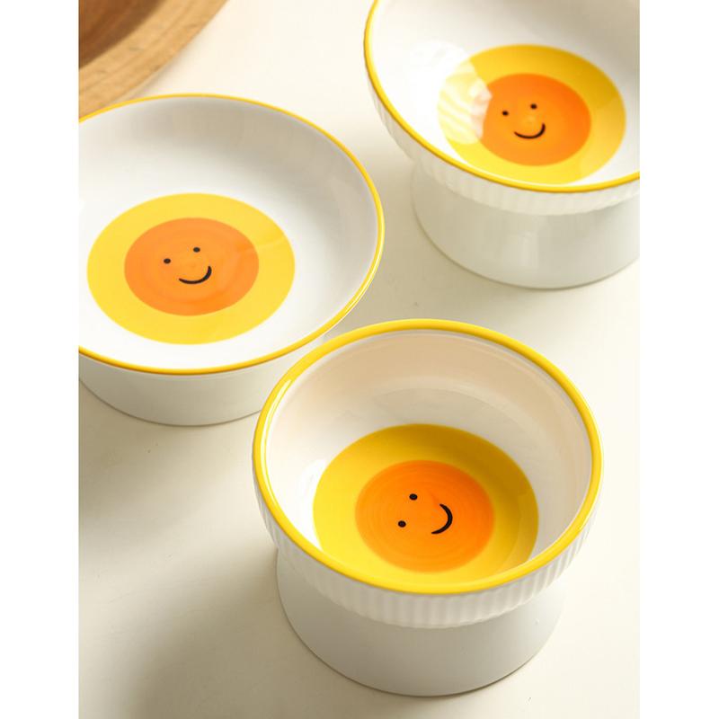 Smiley Sun Ceramic Cat Bowl – 5 Designs - Image 12
