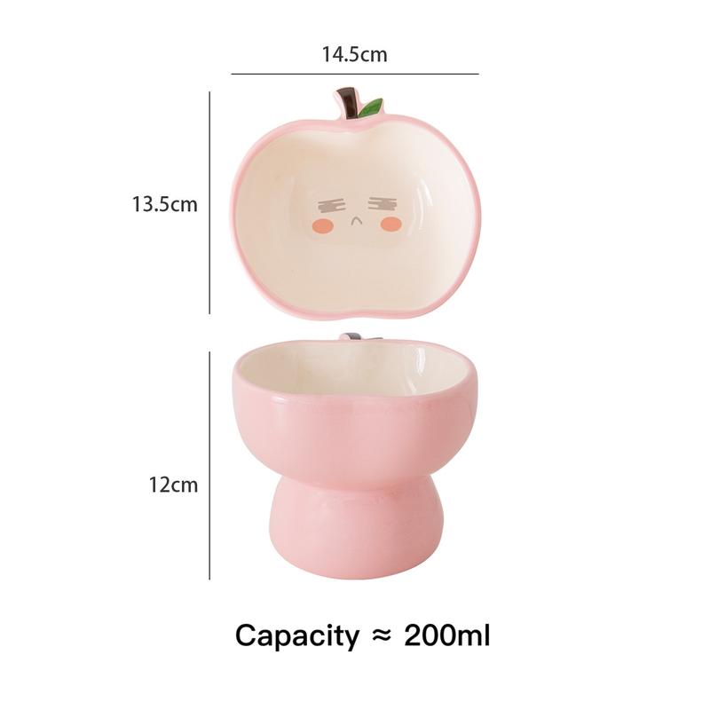 Apple Ceramic Cat Bowl – O & M Shapes, 3 Colours - Image 6