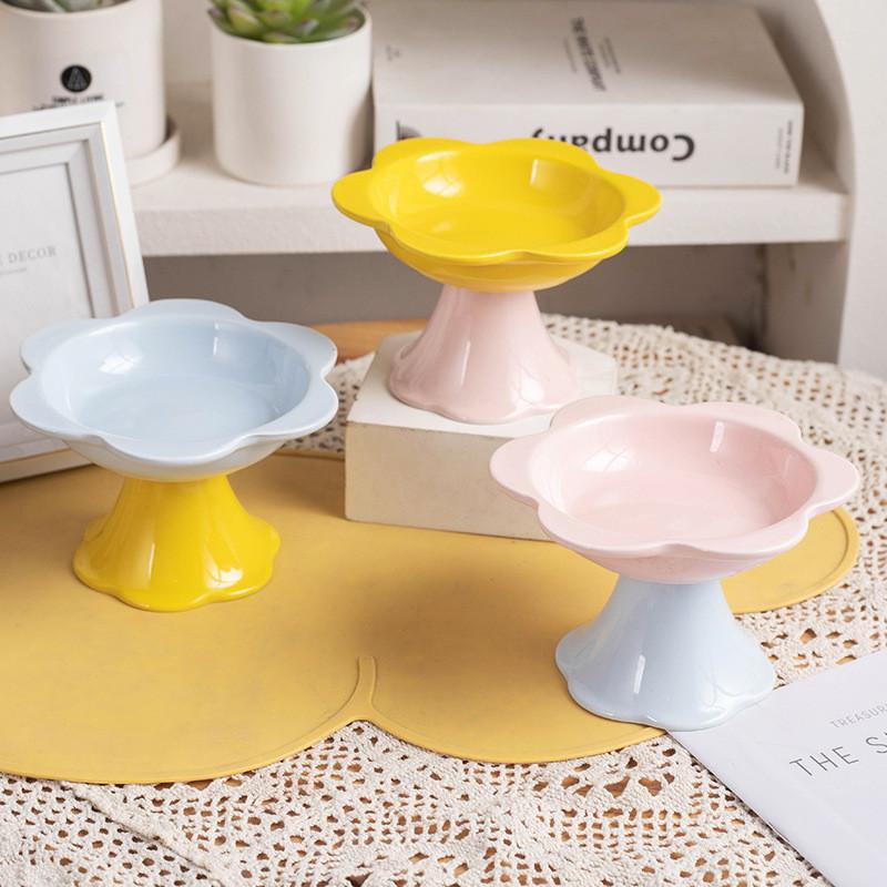 Flower Ceramic Cat Bowl 148 – G & M Shapes, 3 Colours - Image 8