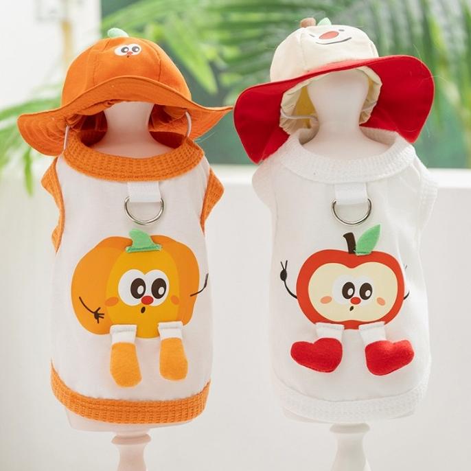 Breathable Pet Hat – Orange & Apple, S to L - Image 10