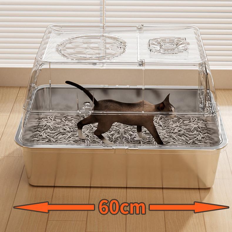 Stainless Steel Enclosed Litter Box – Large, 60 × 40 cm - Image 5