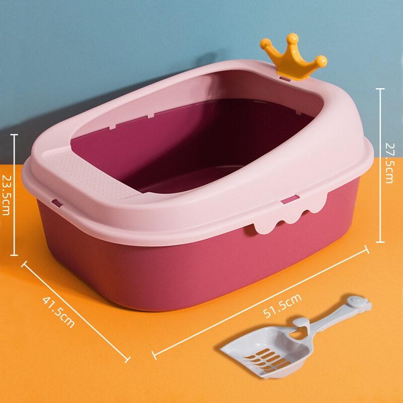 Crown Semi-Enclosed Cat Litter Box – Two-Piece Splash Tray - Image 3