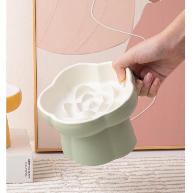 Flower Raised Ceramic Cat Bowl F14 – 4 Colours - Image 10