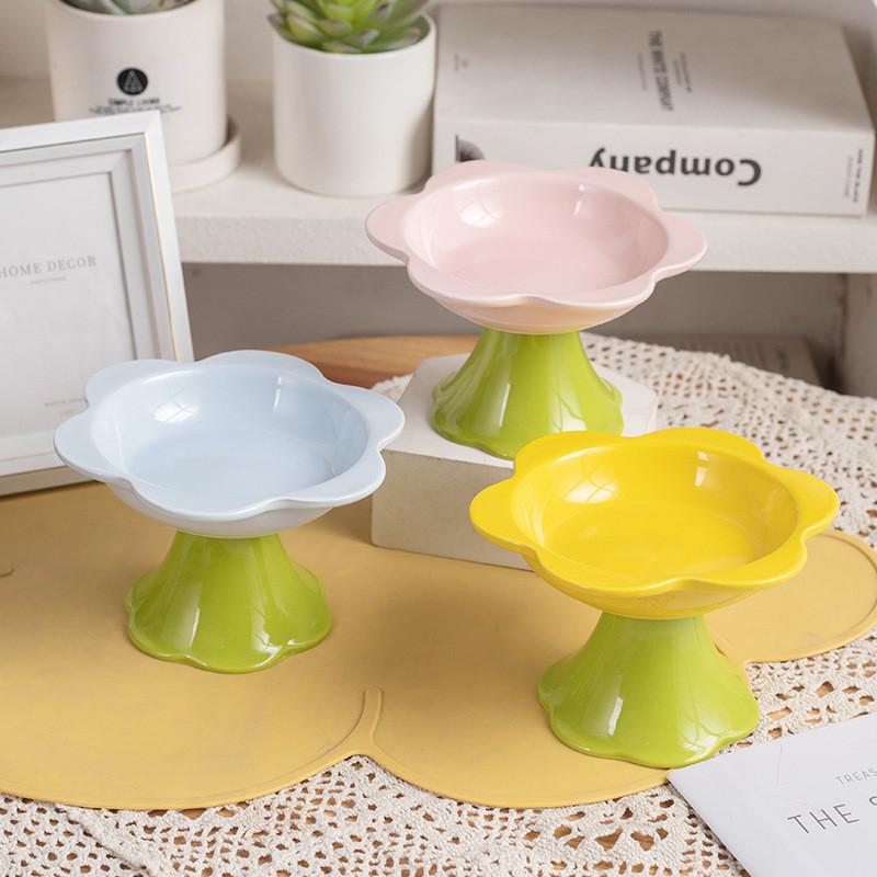 Flower Ceramic Cat Bowl 148 – G & M Shapes, 3 Colours - Image 7
