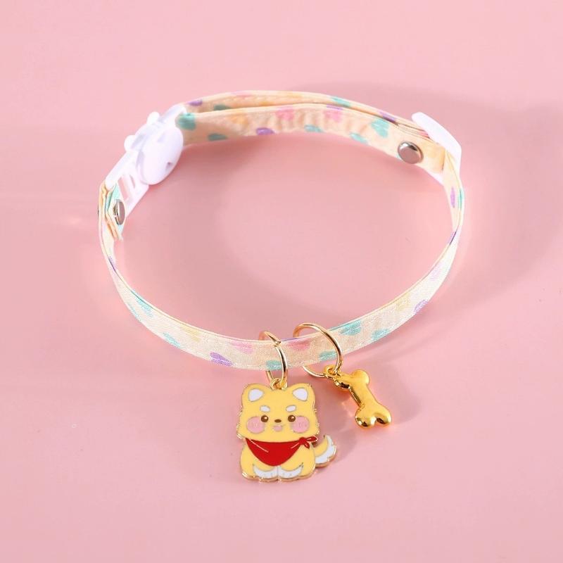 Japanese Embroidered Pet Collar – 18 Designs with Bell - Image 5