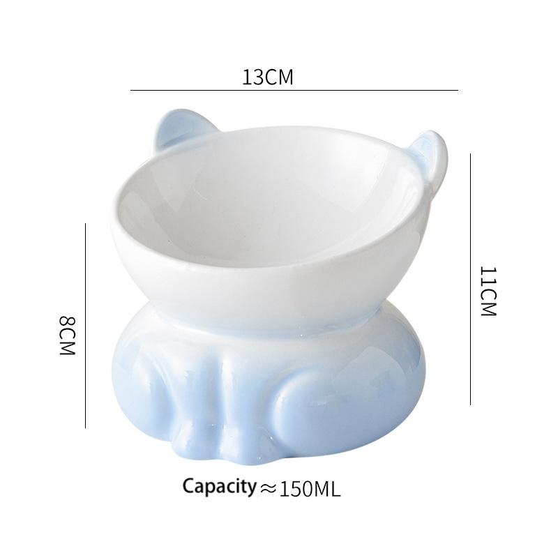 High-Foot Slanted Cat Bowl – 5 Colours, 150 ml