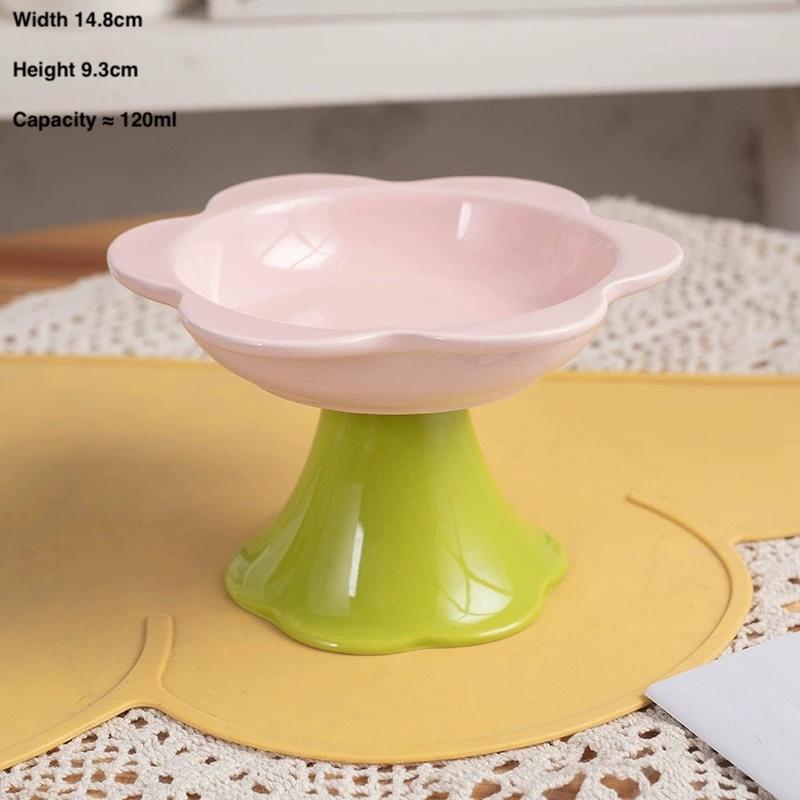 Flower Ceramic Cat Bowl 148 – G & M Shapes, 3 Colours