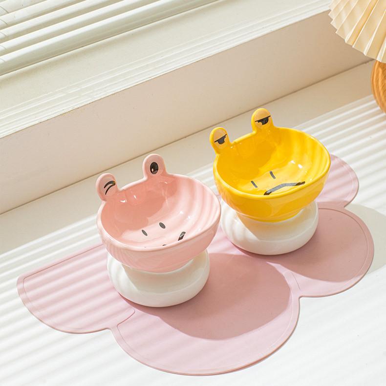 Frog Ceramic Cat Bowl – Large Anti-Knockover High Feet - Image 7