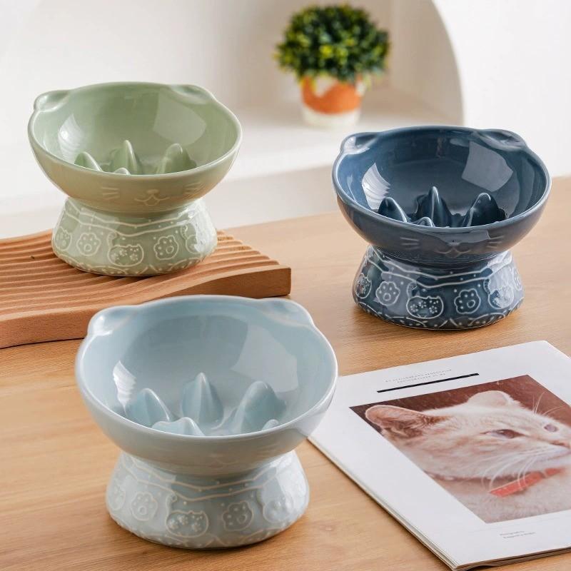 Stone Glaze Ceramic Cat Bowl – 4 Colours - Image 6