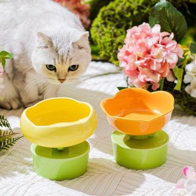 Flower Ceramic Cat Bowl – Raised Anti-Tip, 4 Colours - Image 10