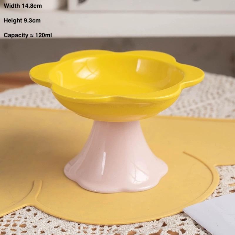 Flower Ceramic Cat Bowl 148 – G & M Shapes, 3 Colours - Image 5