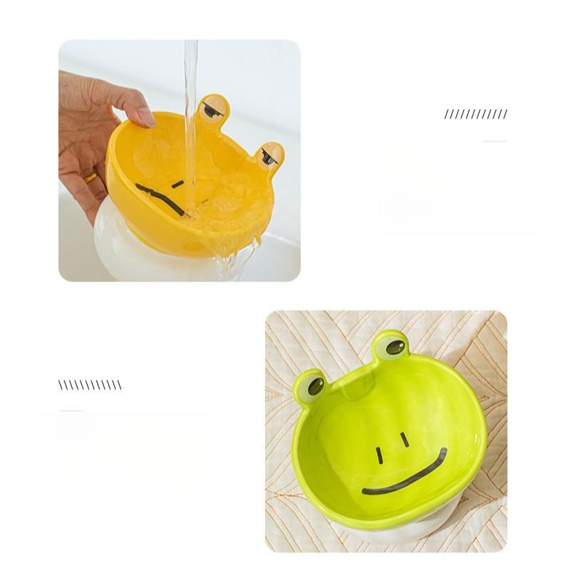 Frog Ceramic Cat Bowl – Large Anti-Knockover High Feet - Image 9