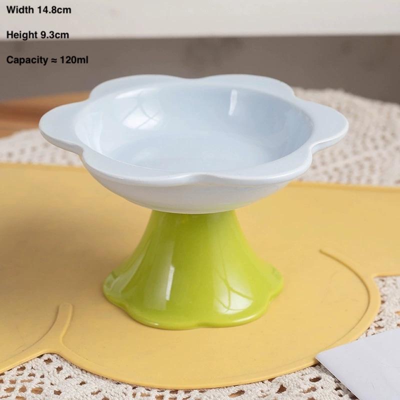Flower Ceramic Cat Bowl 148 – G & M Shapes, 3 Colours - Image 3