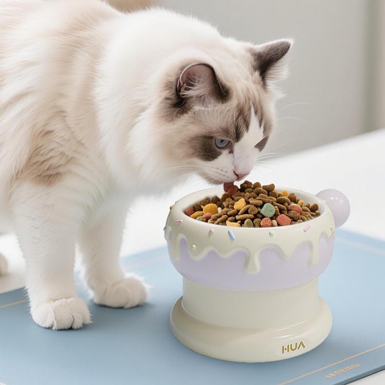 Twin Donut Ceramic Cat Bowl – Double Dish Feeding Station - Image 7