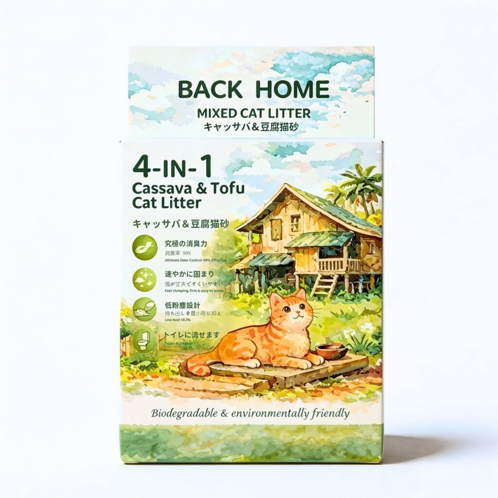 Back Home 4-in-1 cassava and tofu cat litter box, 2.5 kg