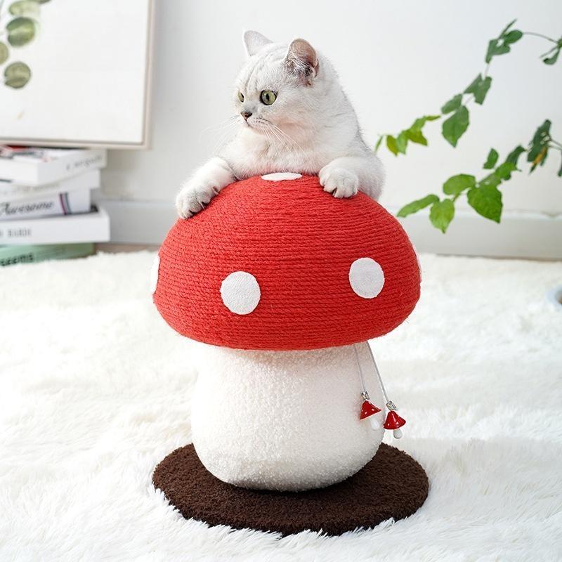 Rangka Panjat Kucing Cendawan – Pokok Tiang Garuk Sisal - Image 3