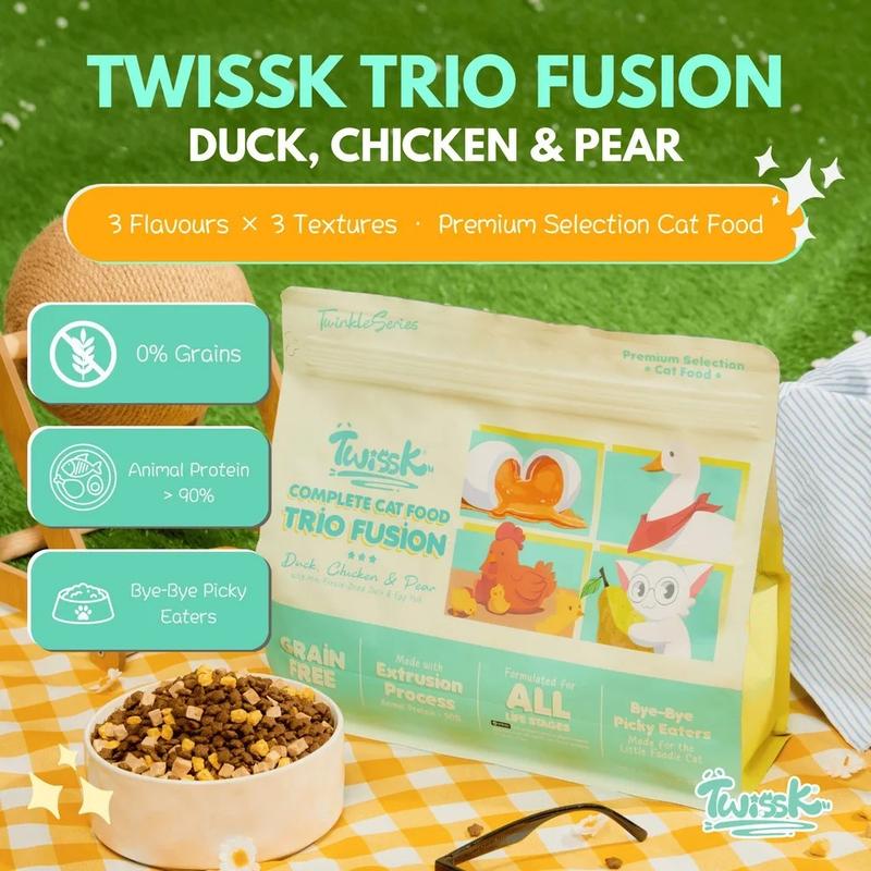 Makanan Kucing Twissk Trio Fusion – Itik, Ayam & Pear - Image 2