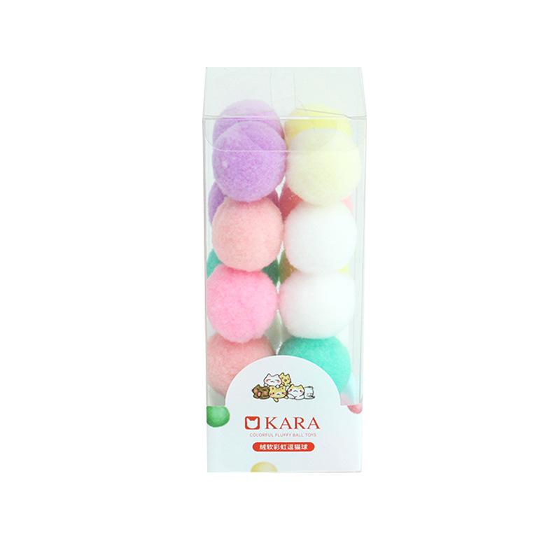 Bola Kucing Plush Pom-Pom – Mainan Melantun Senyap, Pek Nilai - Image 4