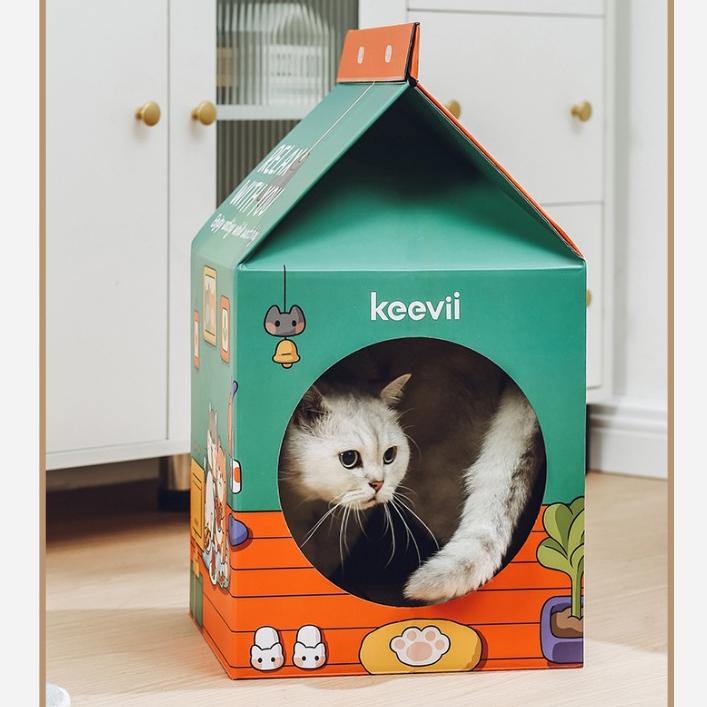 Rumah Kucing Bekas Susu (M) – Tinggi, 14 Reka Bentuk Bercetak - Image 10