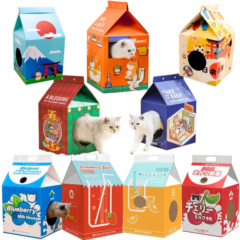 Rumah Kucing Bekas Susu (M) – Tinggi, 14 Reka Bentuk Bercetak - Image 9