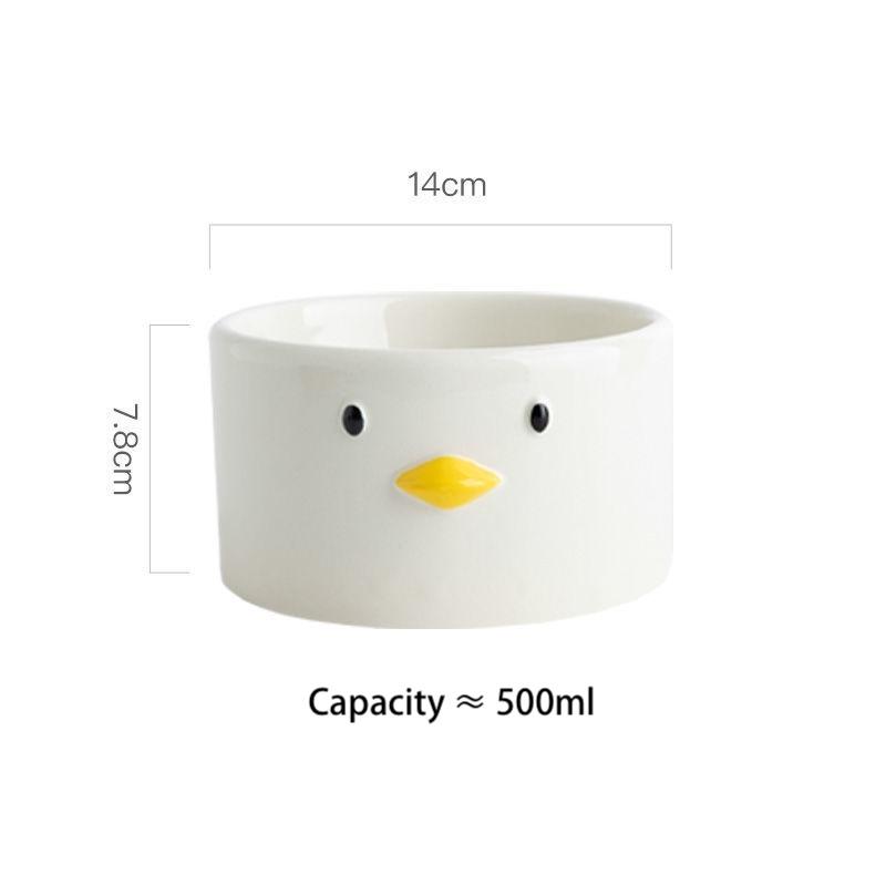 小鸡陶瓷猫碗 – 500毫升，2款造型