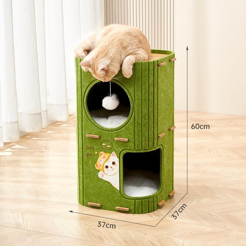 树洞猫塔 – 2层或3层桶形巢穴