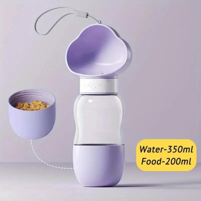 Botol Air Perjalanan Haiwan Peliharaan 2-dalam-1 – 350 ml + 200 ml Snek - Image 2