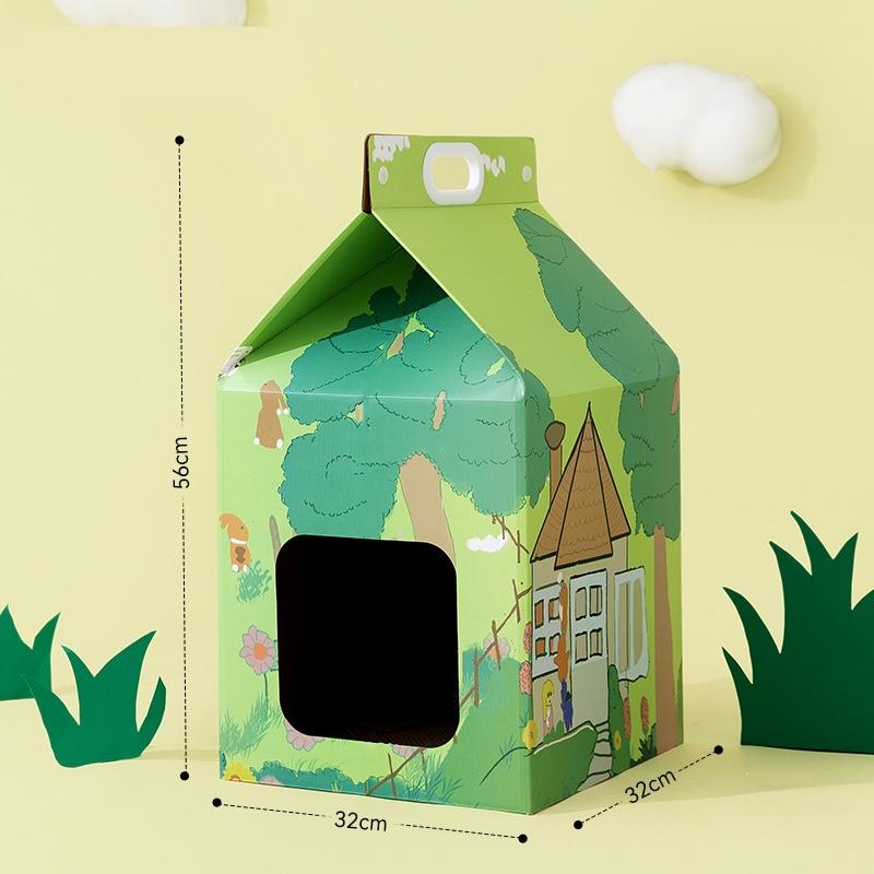Rumah Kucing Bekas Susu (M) – Tinggi, 14 Reka Bentuk Bercetak - Image 2