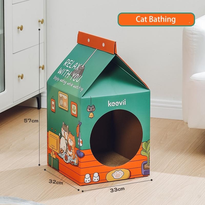 Rumah Kucing Bekas Susu (M) – Tinggi, 14 Reka Bentuk Bercetak - Image 11