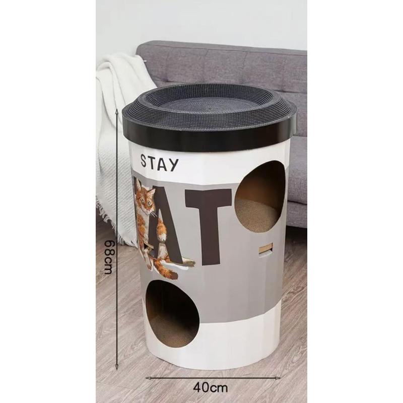 Rumah Kucing Cawan Teh Susu – Pencakar Deluxe, 3 Reka Bentuk - Image 9