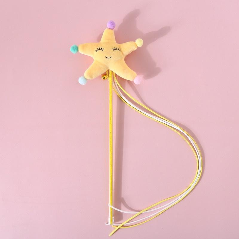 星星逗猫棒 – 黄色或粉色