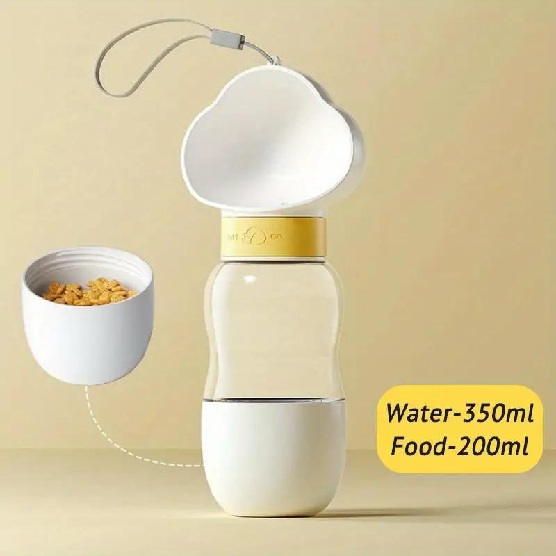 Botol Air Perjalanan Haiwan Peliharaan 2-dalam-1 – 350 ml + 200 ml Snek - Image 3