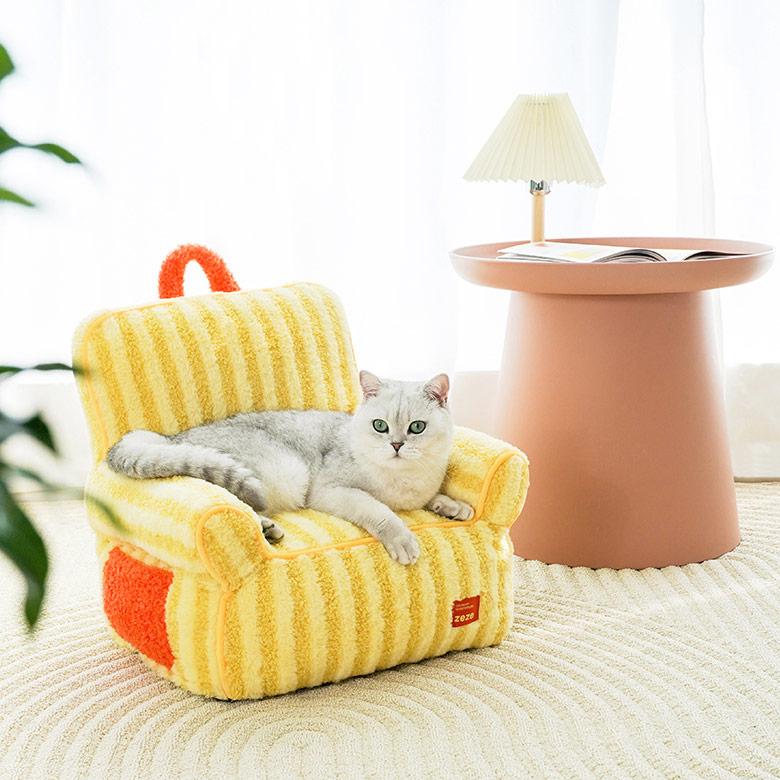 Sofa Plush Kucing Zeze – Katil Berjalur Boleh Ditanggalkan & Dibasuh - Image 2